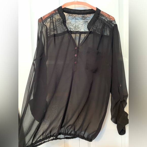 Transparent black blouse - Picture 3 of 4